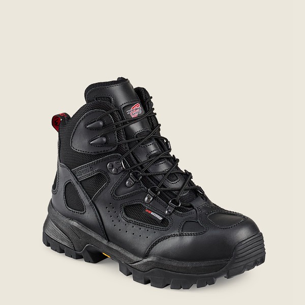 Red Wing Hiking Boots Black - Mens Truhiker - 6-inch Waterproof Safety Toe - 2905-UYZNE